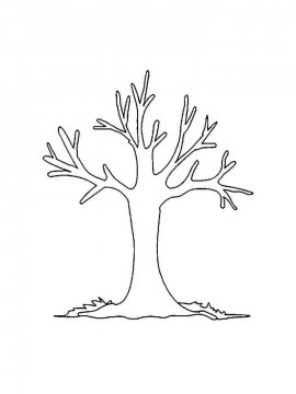 Раскраски Дерево без листьев - Бесплатно распечатать