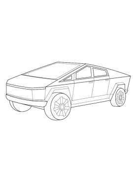 Раскраска Тесла Кибертрак