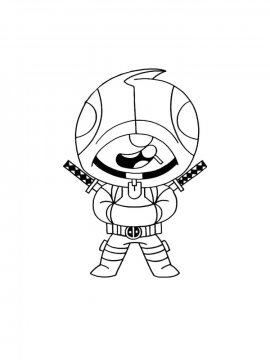 Раскраска Леон Бравл Старс