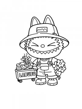 Раскраска Лабубу улыбается