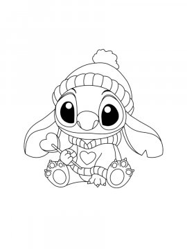 Раскраска Стич с леденцом