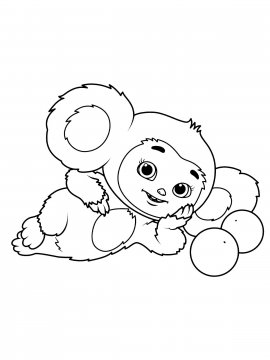 Раскраска Чебурашка лежит