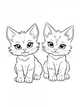 Раскраска Два котенка