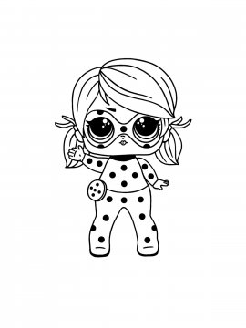 Раскраска Кукла лол в костюме Леди Баг