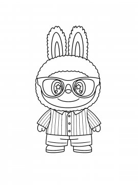 Раскраска Лабубу в очках для детей