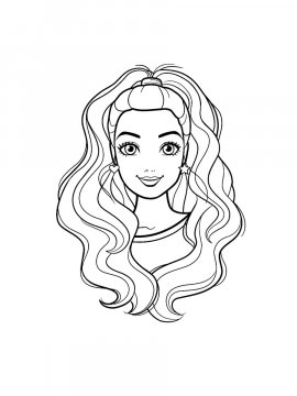 Раскраска Портрет Барби