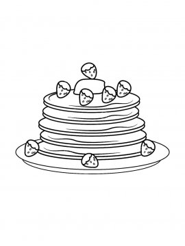 Раскраска Блины с клубникой