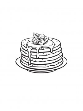 Раскраска Блины с ягодой