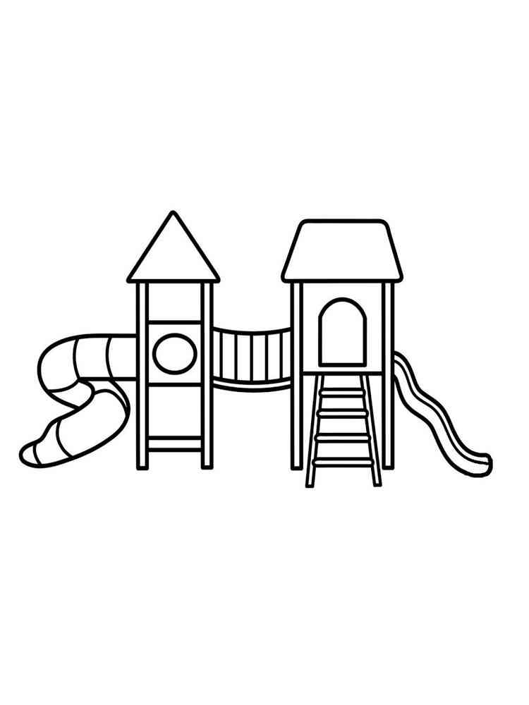 Раскраски Детская площадка - распечатать в формате А4