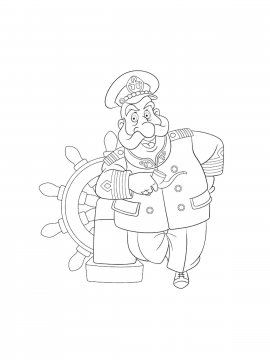 Раскраска Капитан с трубкой