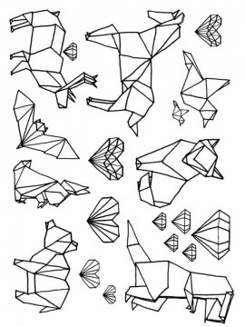 Раскраска Оригами 17 - Бесплатно распечатать