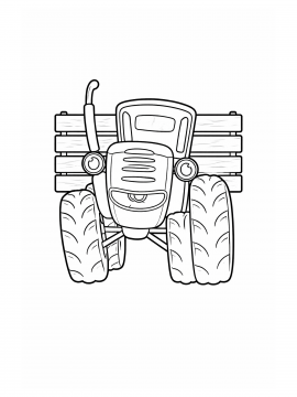 Раскраска Веселый Синий трактор