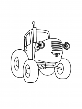 Раскраска Милый Синий трактор