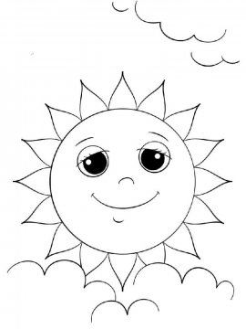 Раскраска Солнце 14 - Бесплатно распечатать