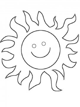 Раскраска Солнышко 15 - Бесплатно распечатать