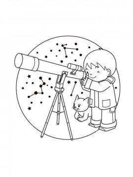 Раскраска Телескоп 3 - Бесплатно распечатать