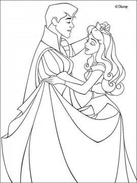 Раскраска Аврора танцует с принцем
