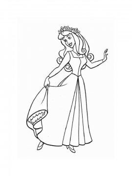 Раскраска Аврора в легком платье