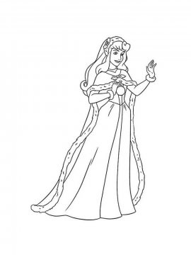 Раскраска милая принцесса Аврора