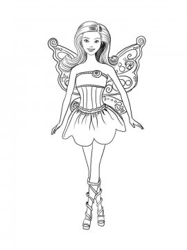 Раскраска Барби с крыльями феи
