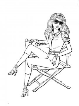 Раскраска Барби на стульчике