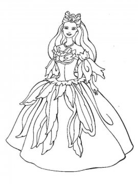 Раскраска Барби принцесса с бантиком