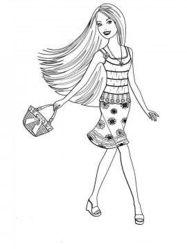 Раскраска Барби с сумочкой