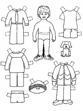 Раскраска Бумажные куклы-1