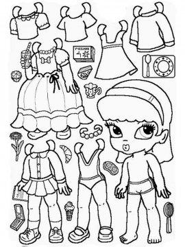 Раскраска Бумажные куклы-4