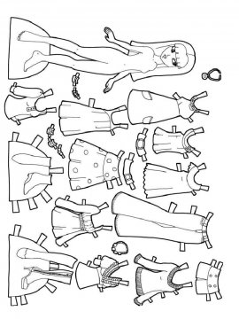 Раскраска Бумажные куклы-5