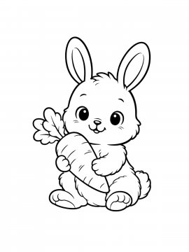 Раскраска Кролик с морковкой