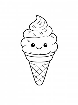 Раскраска Кавайное мороженое