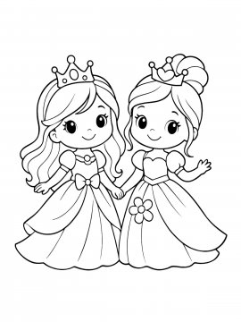 Раскраска Две принцессы