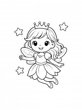 Раскраска Милая фея