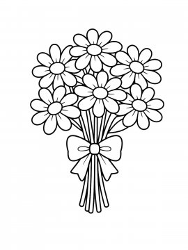 Раскраска Букет ромашек