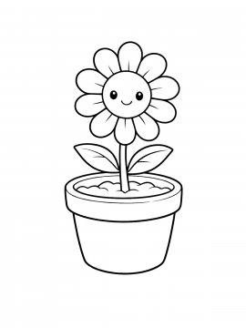 Раскраска Цветок в горшке