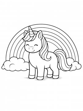 Раскраска Единорог и радуга