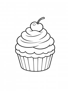 Раскраска Кекс с вишней
