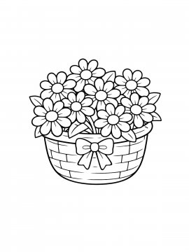Раскраска Корзинка с цветами