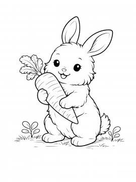 Раскраска Кролик с морковкой