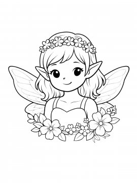 Раскраска Милая фея