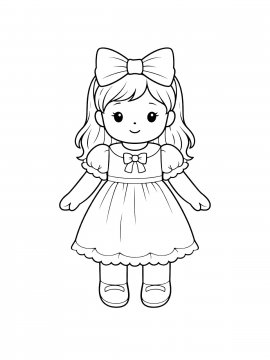 Раскраска Кукла с бантом