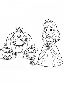 Раскраска Принцесса и карета