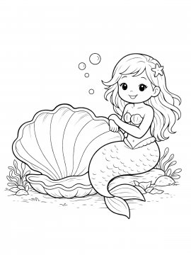Раскраска Милая русалка