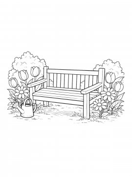 Раскраска Скамейка