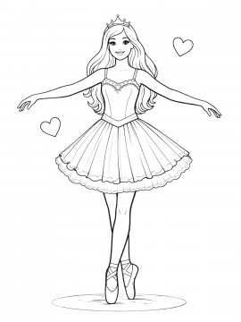 Раскраска Барби баллерина