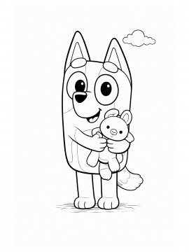 Раскраска Бинго с игрушкой