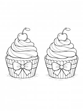 Раскраска Два кексика