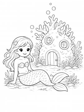 Раскраска Русалка для девочек