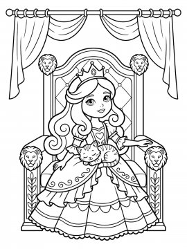 Раскраска Принцесса на троне